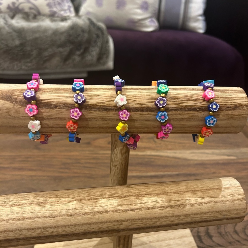 Assorted flower charm bracelet